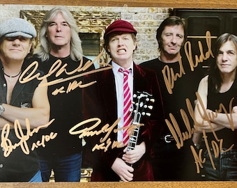 ACDC full band signed autographed 8x12 inch photo + COA