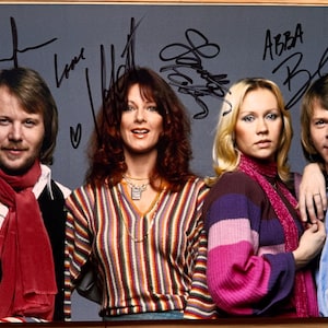 ABBA full original band signed autographed 8x12 inch photo + COA