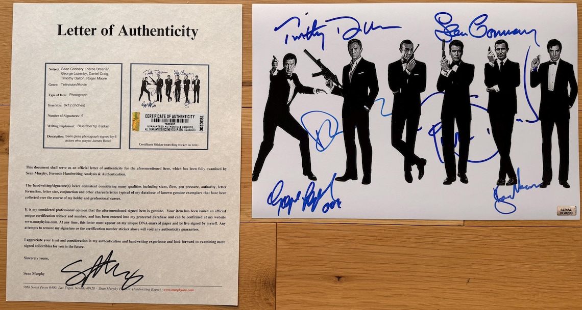 James Bond Full Cast Signed Autographed 8x12 Inch Photo + COA - Etsy
