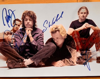 Foto autografiada y firmada de banda completa original de Stome Temple Pilots de 8x12 pulgadas + COA