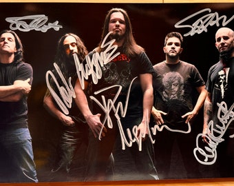 Anthrax Full Band Foto autografiada y firmada de 8x12 pulgadas + COA