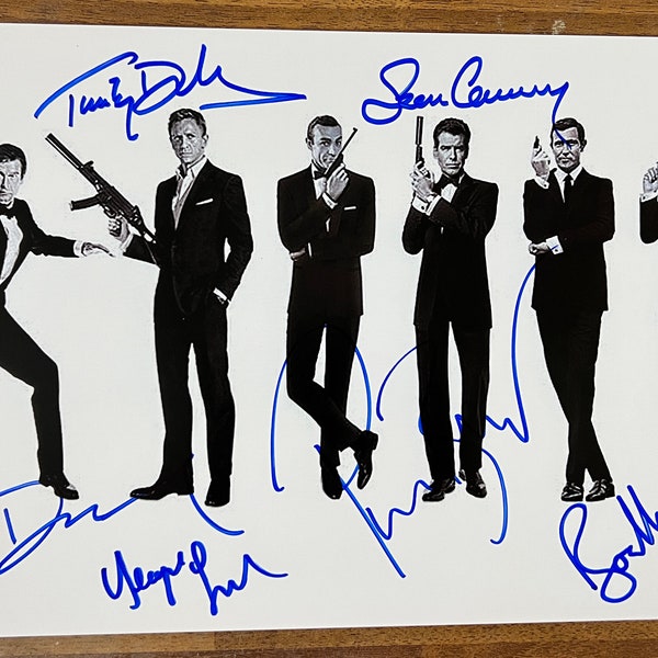 James Bond 007 cast signed autographed 8x12 inch photo + COA