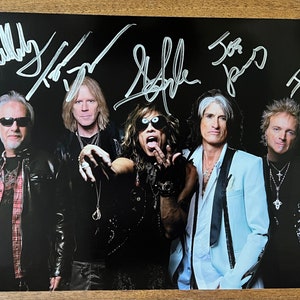 Aerosmith full band signed autographed 8x12 inch photo + COA