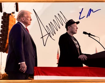 Donald Trump and Elon Musk Dual Signed Autographed 8x12 Inch Photo + COA
