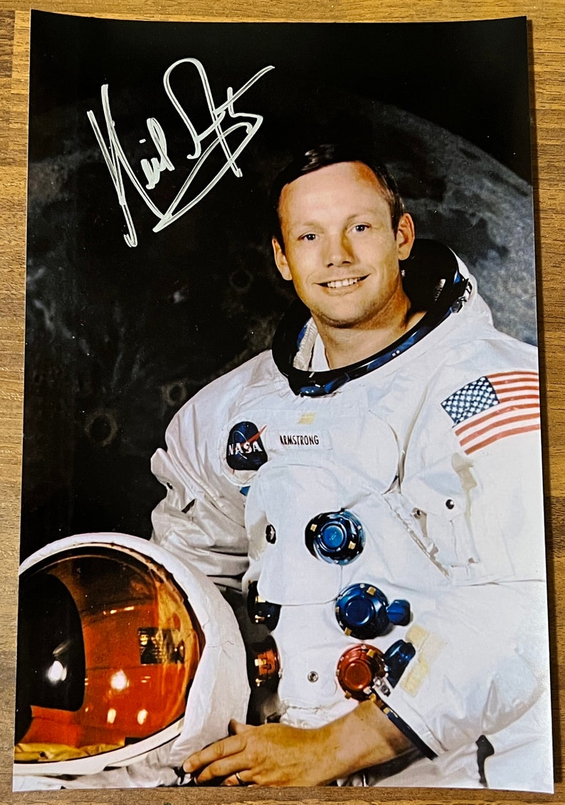 Neil Armstrong firmó una foto autografiada de 8x12 pulgadas COA imagen 1