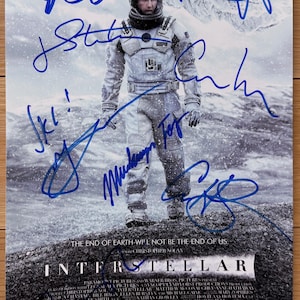 Interstellar full cast signed autographed 8x12 inch photo + COA