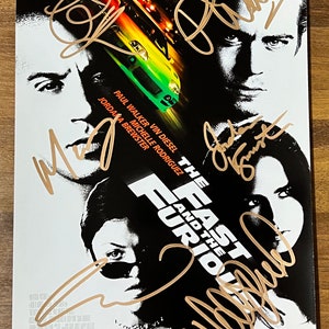 The Fast and the Furious cast signed autographed 8x12 inch photo + COA