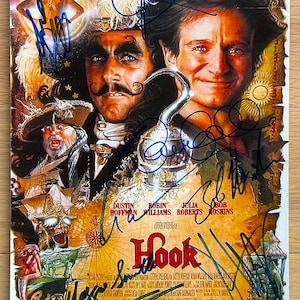 Hook cast signed autographed 8x12 inch photo + COA Peter Pan