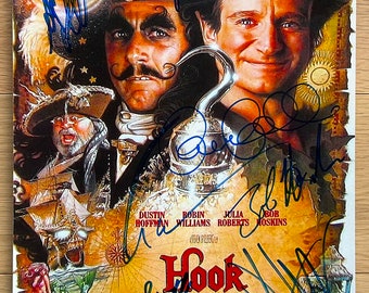 Hook cast signed autographed 8x12 inch photo + COA Peter Pan