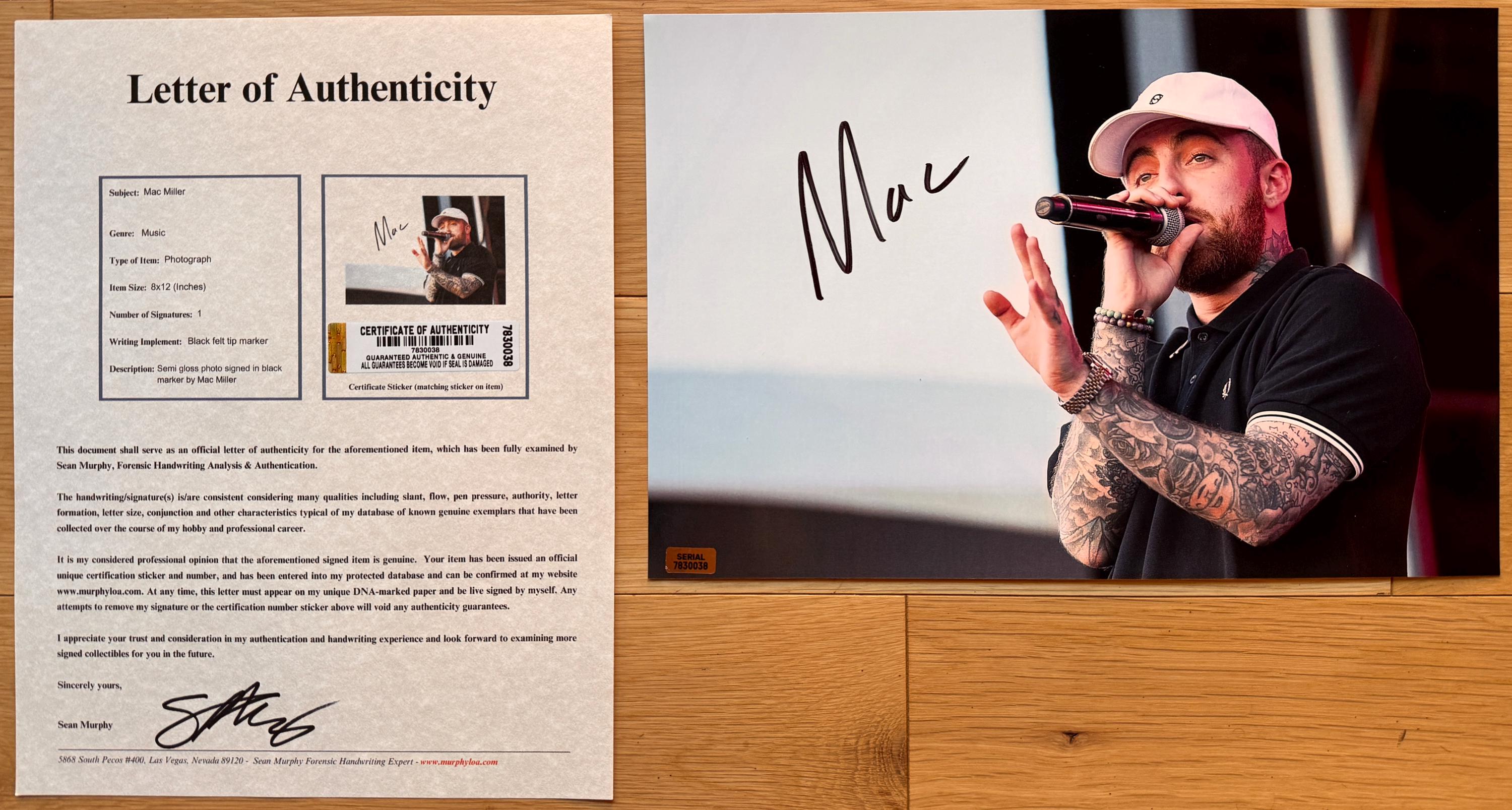 Mac Miller Signed Autographed 8x12 Inch Photo + Full COA - Etsy