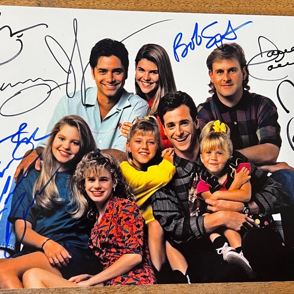 Full House complete cast signed autographed 8x12 inch photo + COA