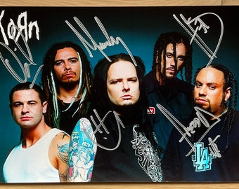 Korn Full Original Band Signed Autographed 8x12 Inch Photo + COA