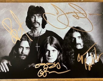 Black Sabbath full original band signed autographed 8x12 inch photo + COA