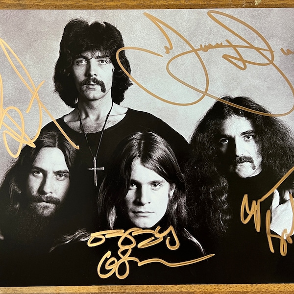 Black Sabbath full original band signed autographed 8x12 inch photo + COA