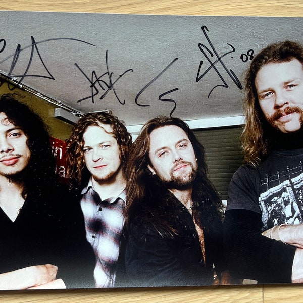 Metallica full band signed autographed 8x12 inch photo + COA