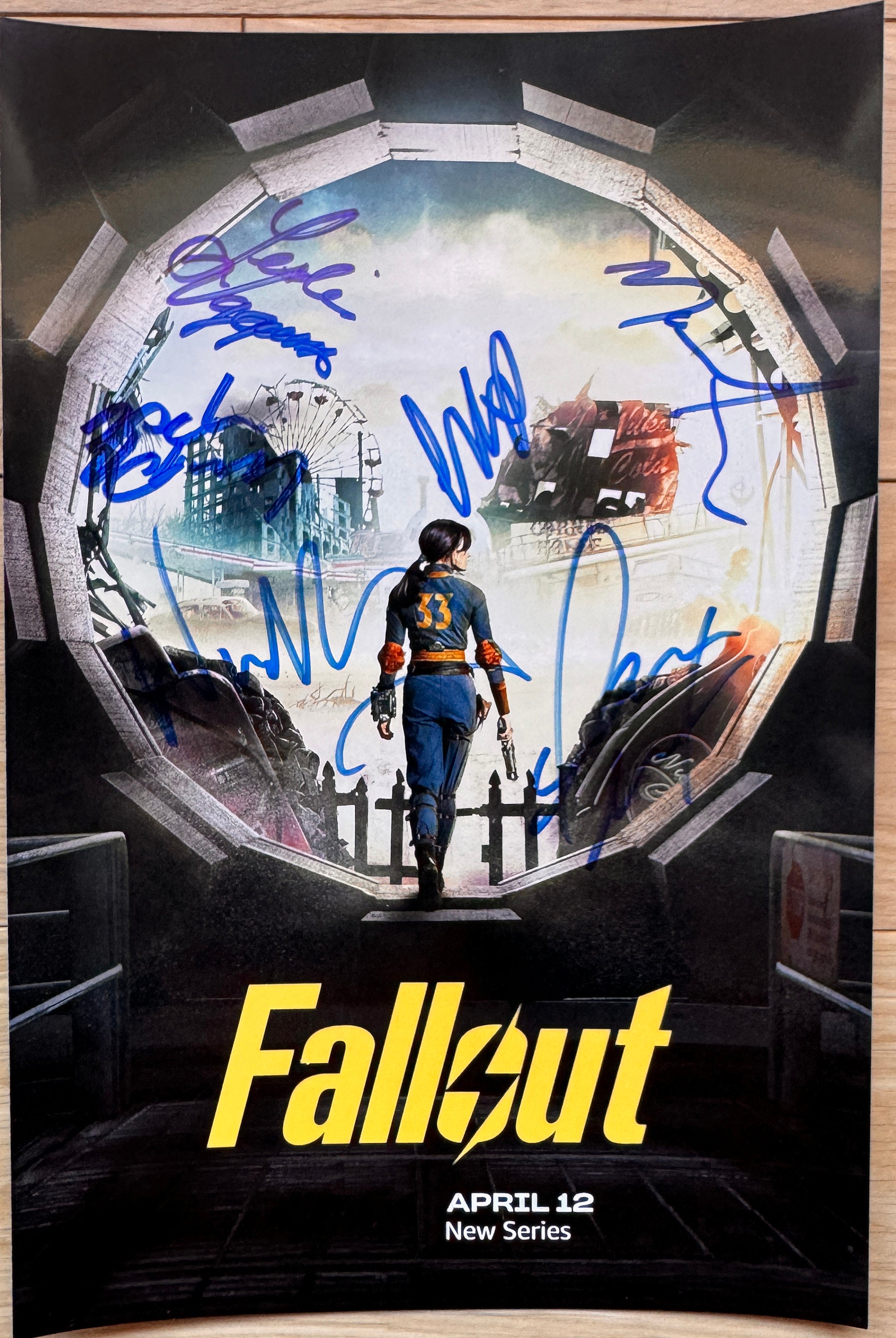 Fallout Cast Signed Autographed 8x12 Inch Photo COA Denmark