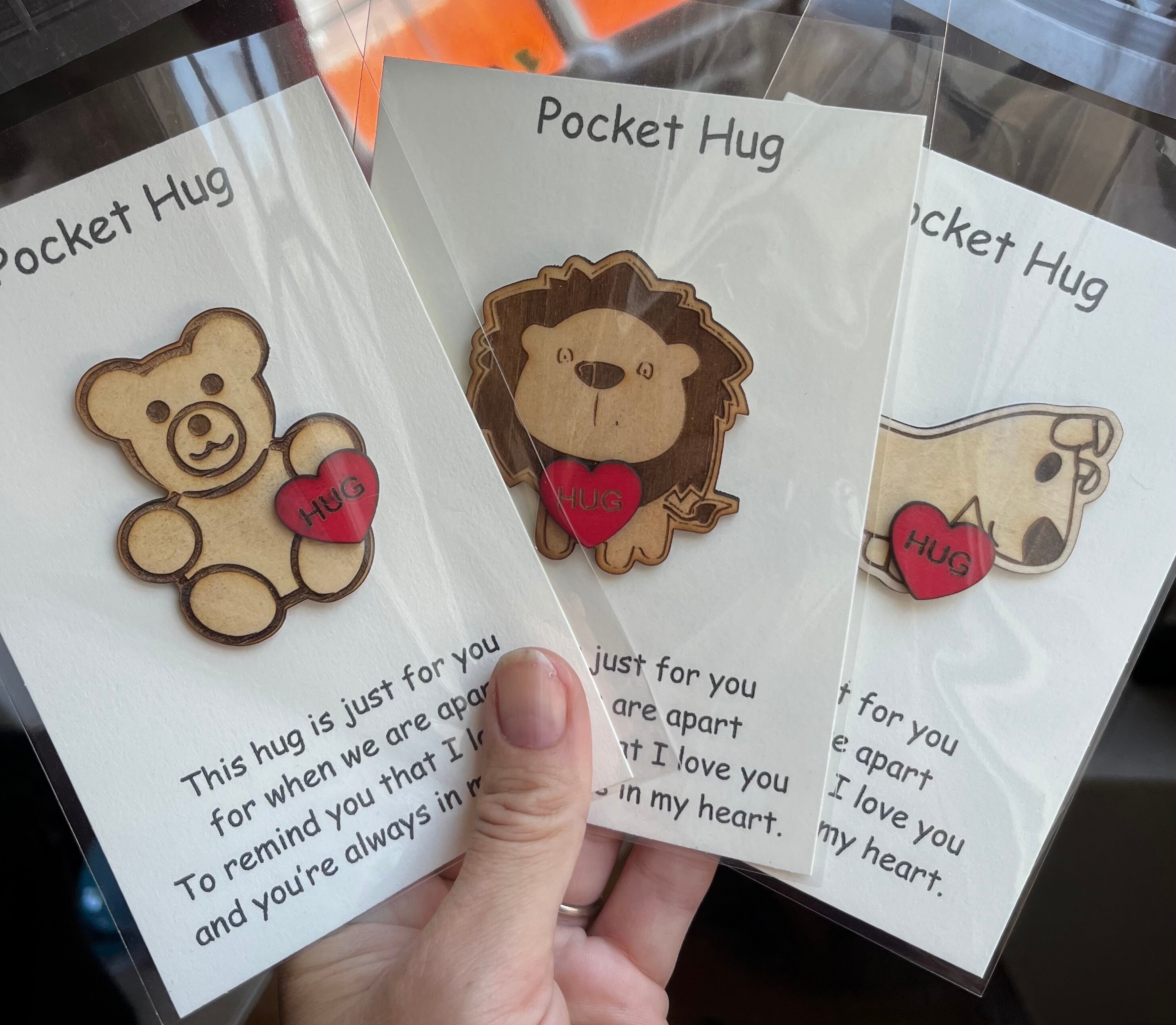 Pocket Hug Animals Pocket Hug Card Pocket Hug Token Pocket Hug Etsy