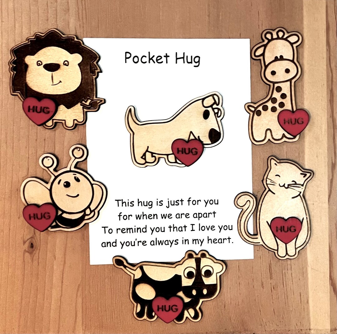 Pocket Hug Animals Pocket Hug Card Pocket Hug Token Pocket Hug Etsy