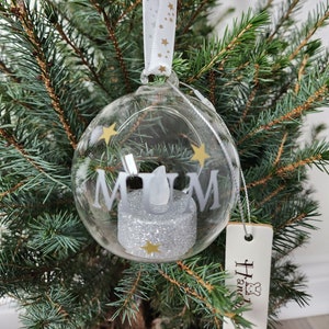 Memorial Hanging Glass Tea Light Bauble Christmas Tree Personalised Gift