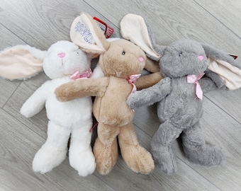 Personalised Soft Bunny Teddy - Easter - Birthday - Gift - Plush - Plushie - Cuddly - Rabbit - Name -Plush