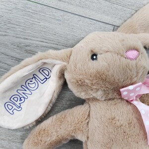 Personalised Soft Bunny Teddy Easter Birthday Gift Plush Plushie Cuddly Rabbit Name Plush image 4