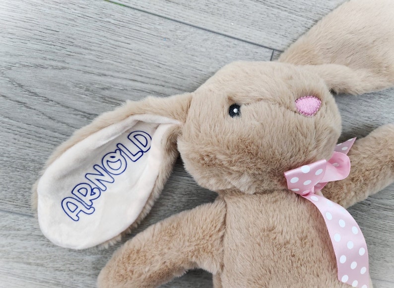 Personalised Soft Bunny Teddy Easter Birthday Gift Plush Plushie Cuddly Rabbit Name Plush image 4