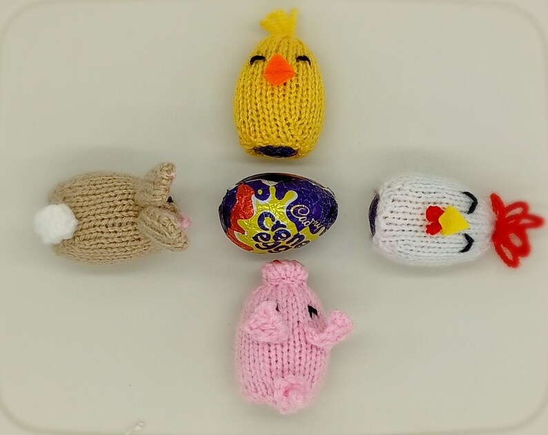 Sitting Rabbit Template PDF Farmyard Creme Egg Covers Knitting Pattern DK Gift Charity Knit ...
