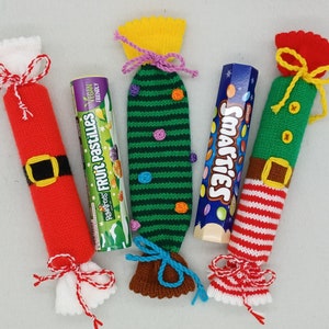 PDF Christmas Smarties Tube Sweet Tube DK Knitting Pattern Decoration Gift knit EASY Christmas Eve Box Smarties Jelly Tots Fruit Pastilles