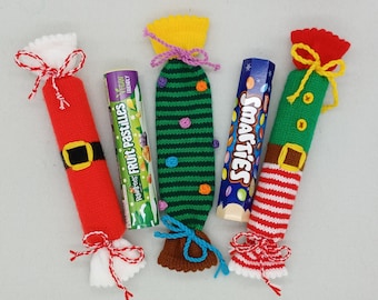 PDF Christmas Smarties Tube Sweet Tube DK Knitting Pattern Decoration Gift knit EASY Christmas Eve Box Smarties Jelly Tots Fruit Pastilles