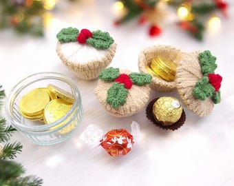 Knitted Mince Pie Table Favours Pattern – Christmas Treat Holders (PDF Download)