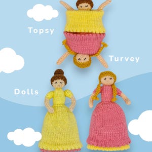 Topsy-Turvy Dolly Knitting Pattern: Easy Quick-Knit Small Doll (PDF) Stocking Filler Christmas Charity Knits