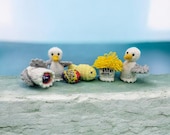 KNITTING PATTERN Easter Seagull Picnic Creme Egg Covers EASY Charity Easter Egg Hunt Fish and Chips