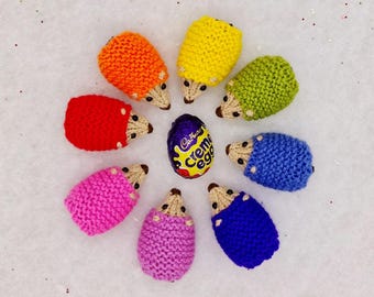 Easter Rainbow Hedgehog Creme Egg Cover Knitting Pattern DK (PDF Pattern) Charity EASY Knit