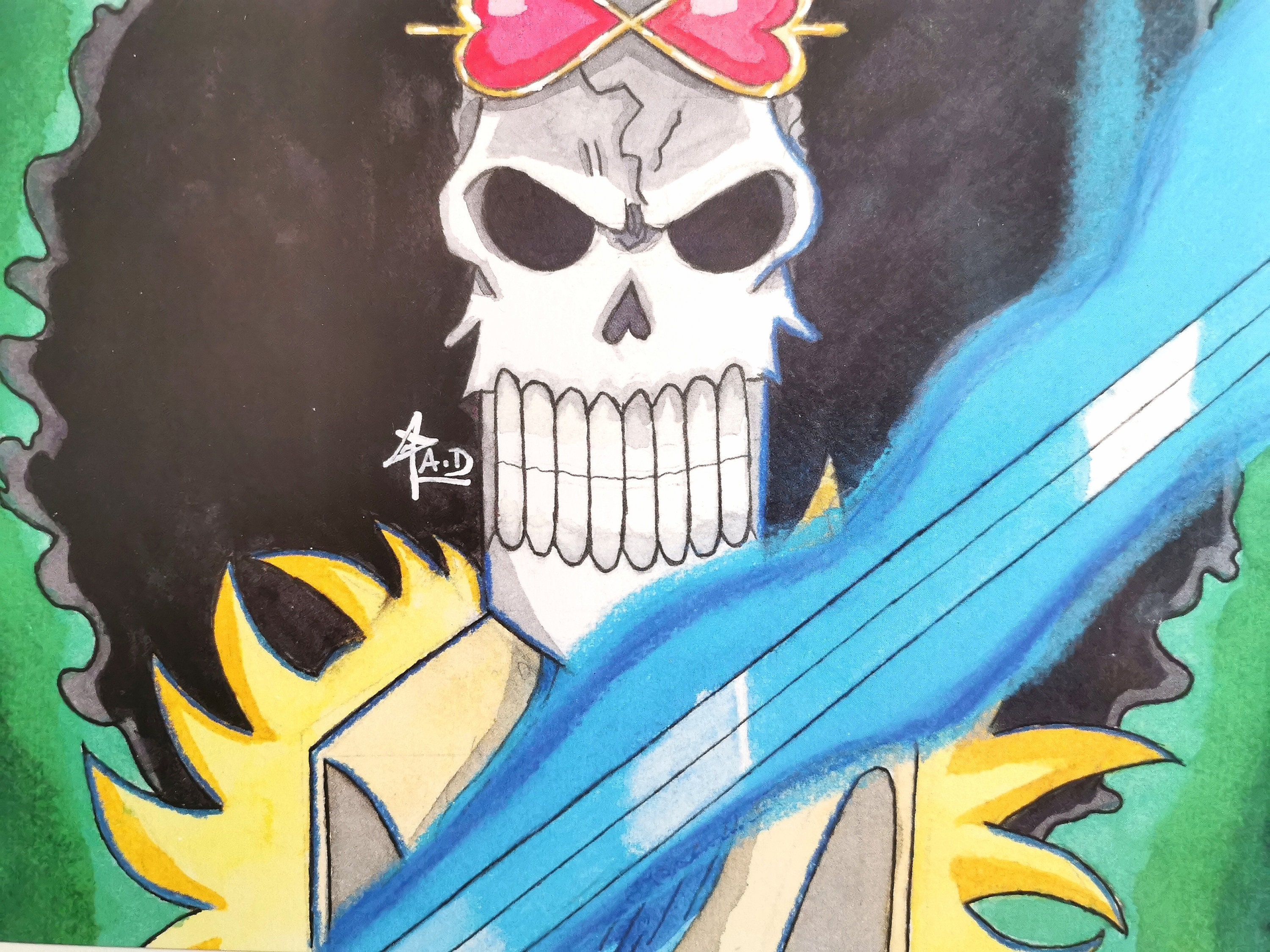 Print Illustration Brook - One Piece - Watercolor - Etsy