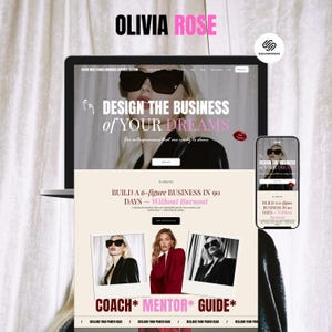 Bold Squarespace Website Template, Coach Consultant Entrepreneur, Luxury 7.1