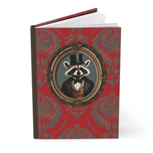 Fancy Victorian Raccoon Lover - Funny Novelty Meme Animal Wearing Clothes Hardcover Journal Matte