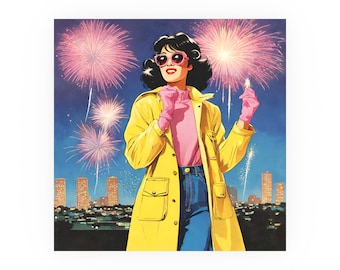 Jubilee Fireworks Poster – X-Men Fanart, Vintage Style Wall Art