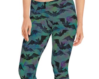 Women's Capri Bats Halloween Leggings