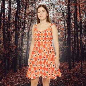Women's Orange Spider Halloween Dress