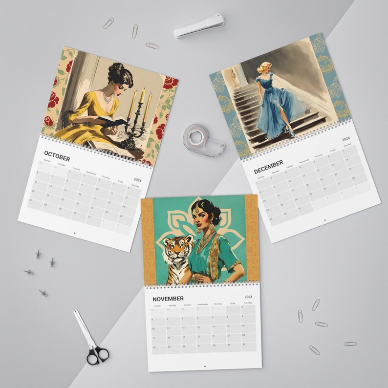 Princess Inspired Vintage Artwork Calendar 2024 Etsy