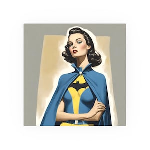 Classic Bat Girl Poster, DC Comics Inspired Poster, Vintage Style Wall Art, Satin and Archival Matte Posters