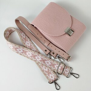 Mini Crossbody Bag Powder Pink – Small Shoulder Purse with Adjustable Strap – Summer Bag for Women – Gift for Her