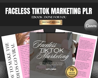 Faceless TikTok Marketing Ebook | PLR, Canva Editable Guide
