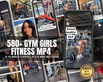 580+ fitnessrollen voor gymmeisjes: virale workoutvideo's (PLR + MRR)
