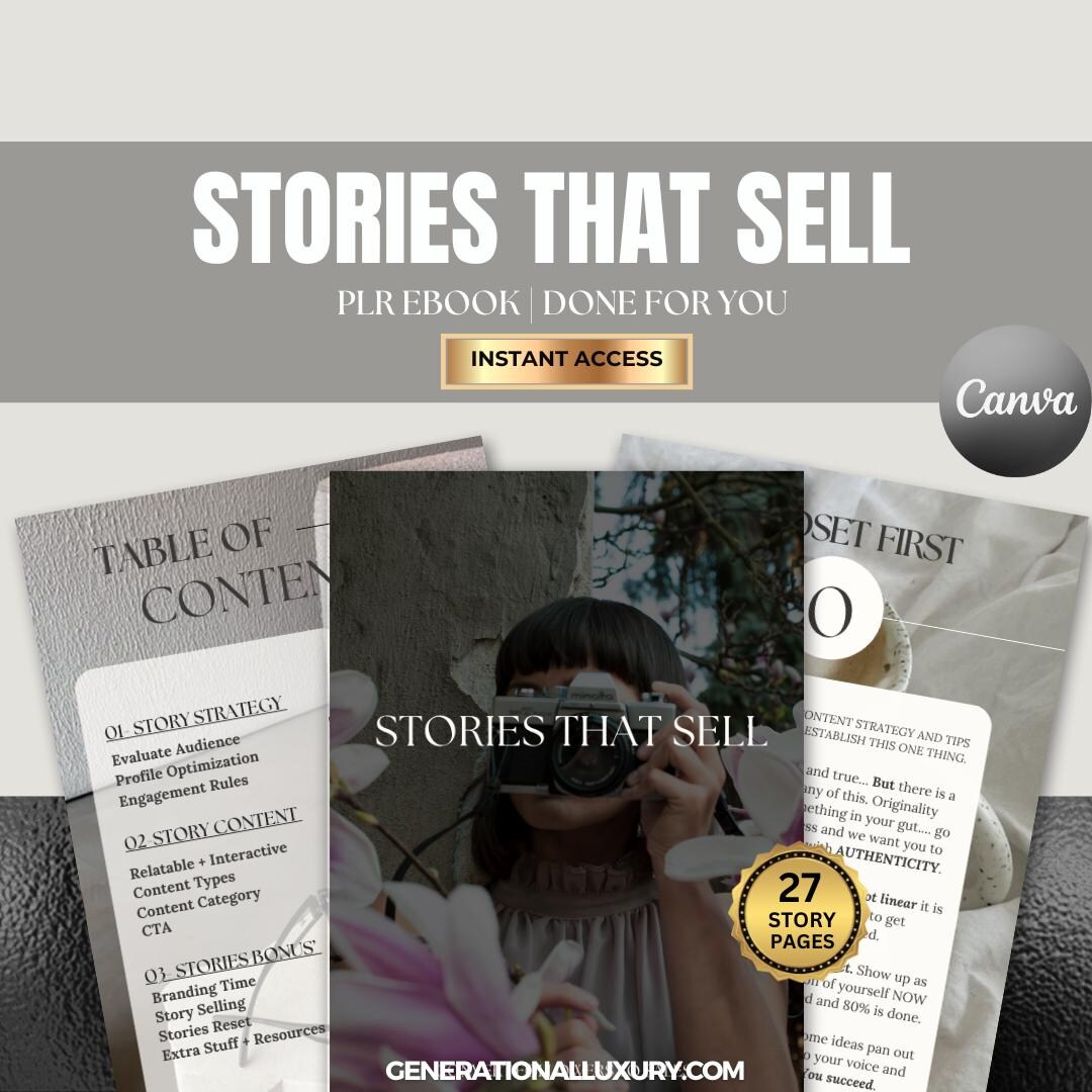 Stories That Sell PLR Ebook | Canva Template, Resell Rights - Etsy