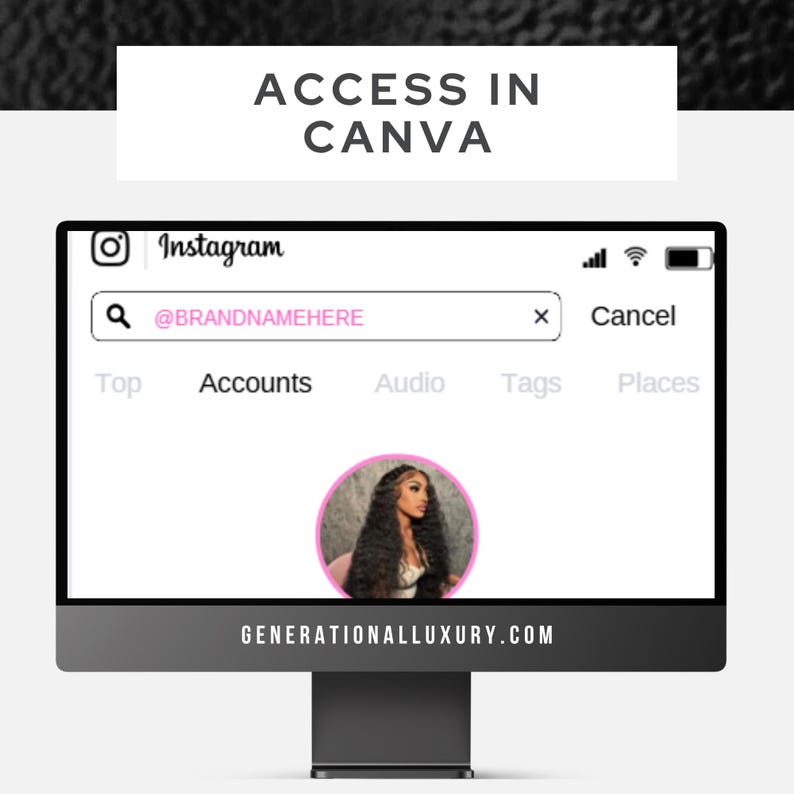 Editable Instagram Business Card Template | Canva Digital Contact Card ...