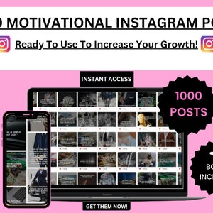 1000 Motivational Instagram Posts by Generational Luxury •For Instagram Theme Page • Instagram Stories Mockup• Passive Income •Side Hustle