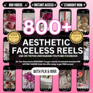 Pink Faceless Reels Aesthetic Videos • Instagram Stories Post Bundle• PLR MRR Video Content For Youtube, Tiktok, Social Media Marketing