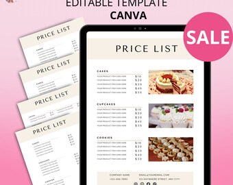 Bakery Price List Template: Editable Canva Design (A4/US Letter)