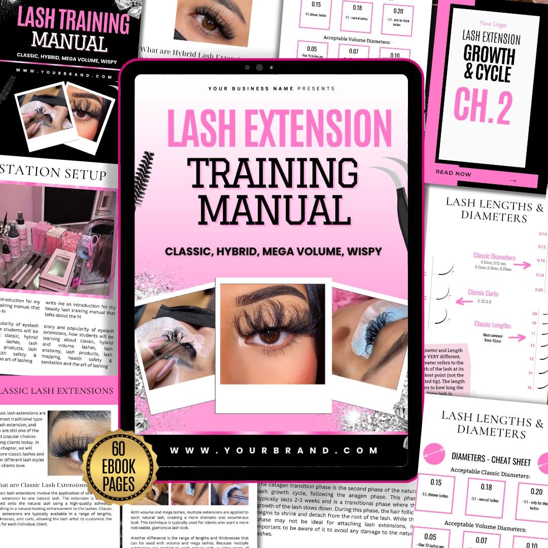 Lash Training Manual | Editable Canva Template, Beauty Business - Etsy
